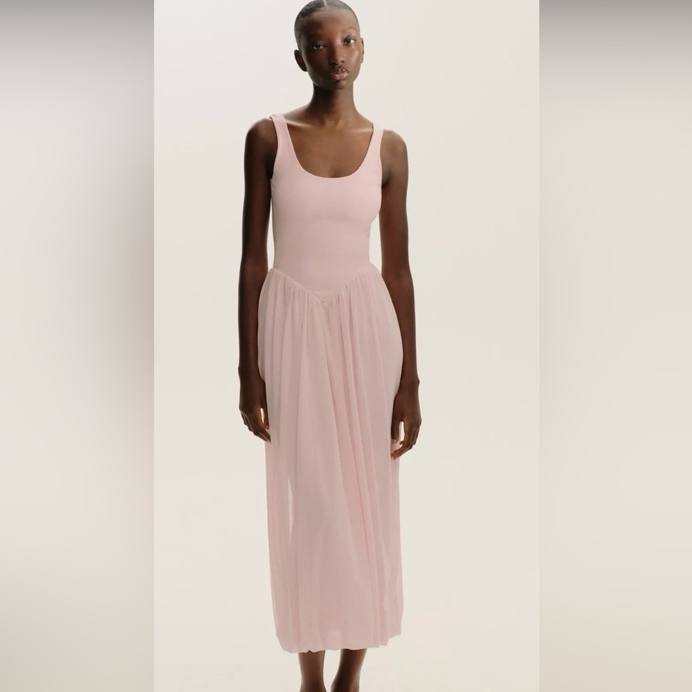 Brand New! Zara Combination Tulle Blush Dress